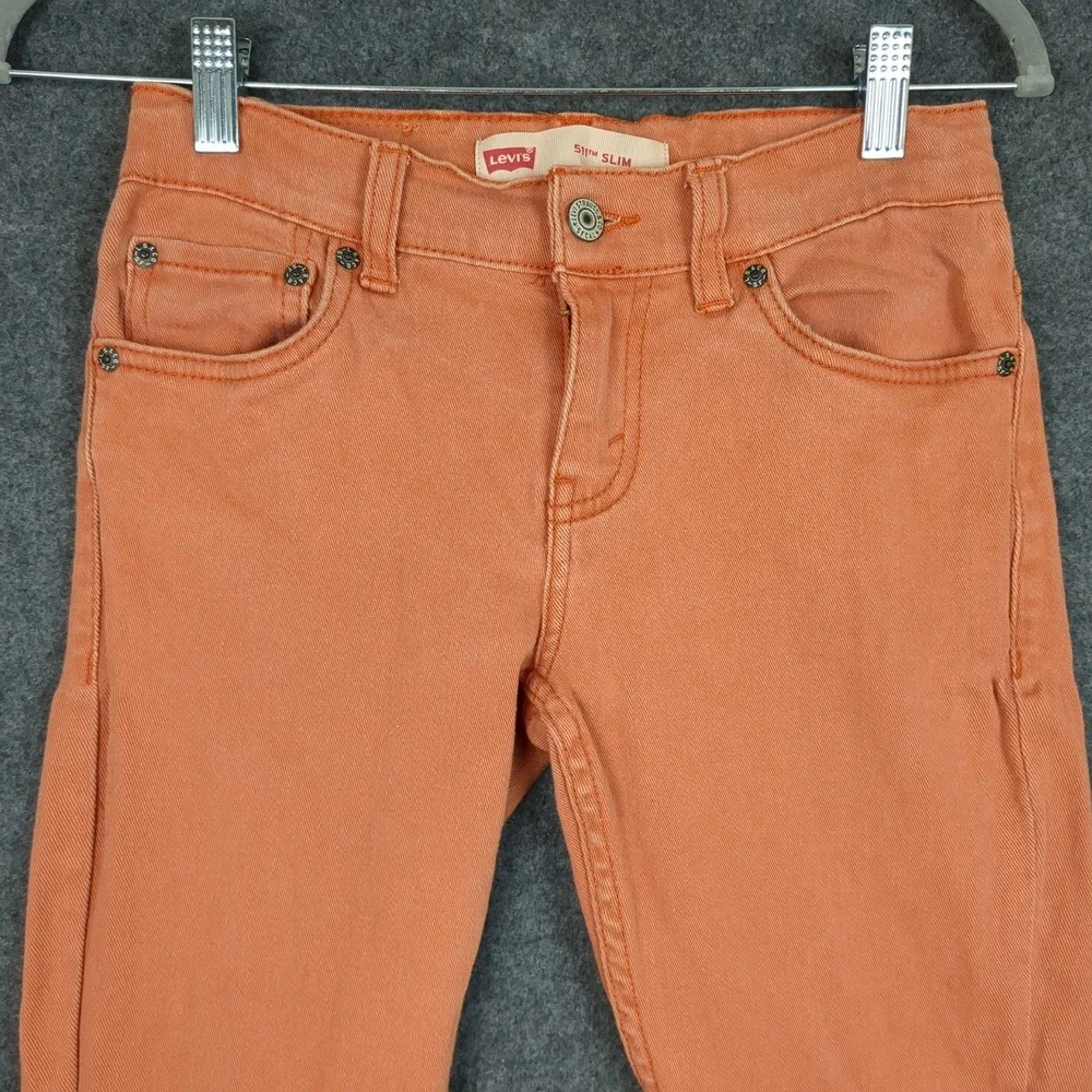 Levi's 511‎ Slim Orange Jeans Kids Size 10 Reg W25 L25
